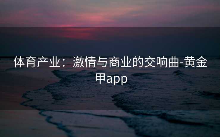 体育产业：激情与商业的交响曲-黄金甲app