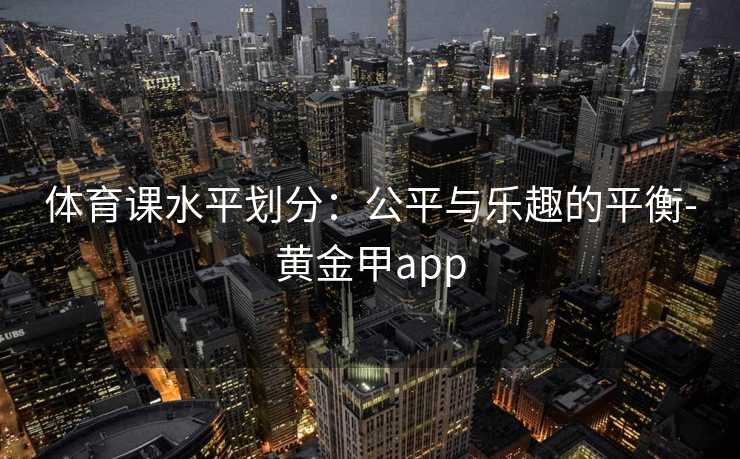 体育课水平划分：公平与乐趣的平衡-黄金甲app