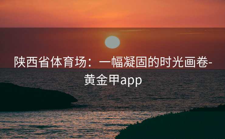 陕西省体育场：一幅凝固的时光画卷-黄金甲app