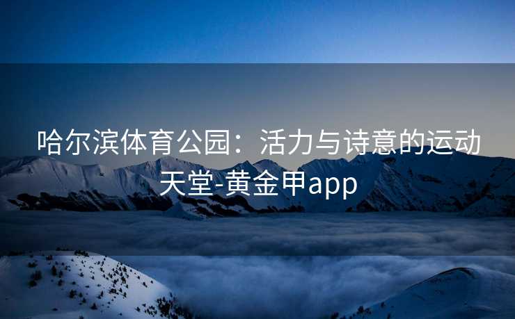 哈尔滨体育公园：活力与诗意的运动天堂-黄金甲app
