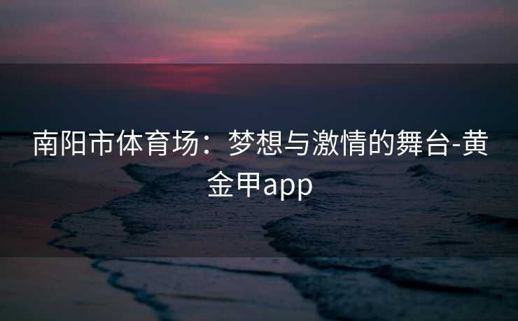 南阳市体育场：梦想与激情的舞台-黄金甲app