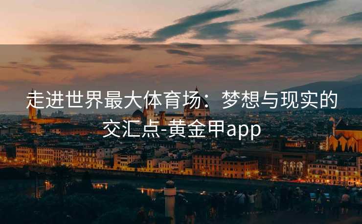 走进世界最大体育场：梦想与现实的交汇点-黄金甲app