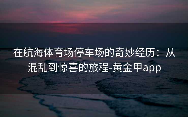在航海体育场停车场的奇妙经历：从混乱到惊喜的旅程-黄金甲app