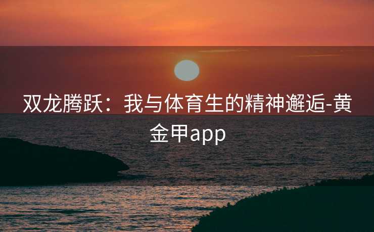双龙腾跃：我与体育生的精神邂逅-黄金甲app