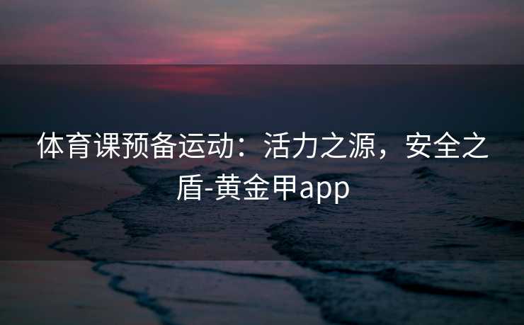 体育课预备运动：活力之源，安全之盾-黄金甲app