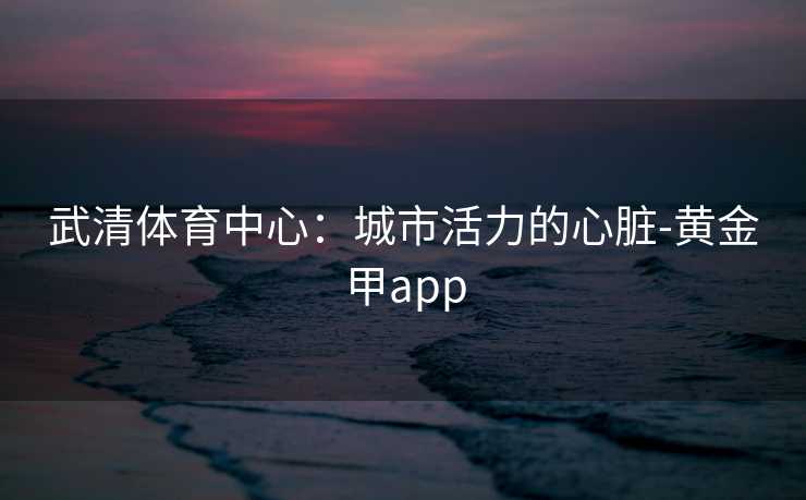 武清体育中心：城市活力的心脏-黄金甲app