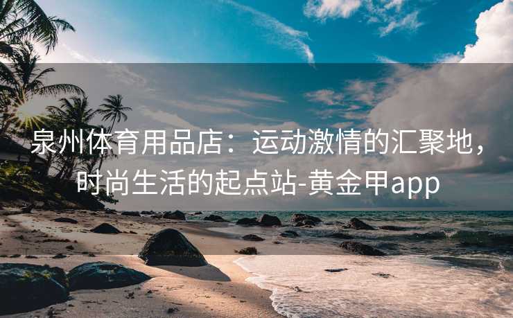 泉州体育用品店：运动激情的汇聚地，时尚生活的起点站-黄金甲app