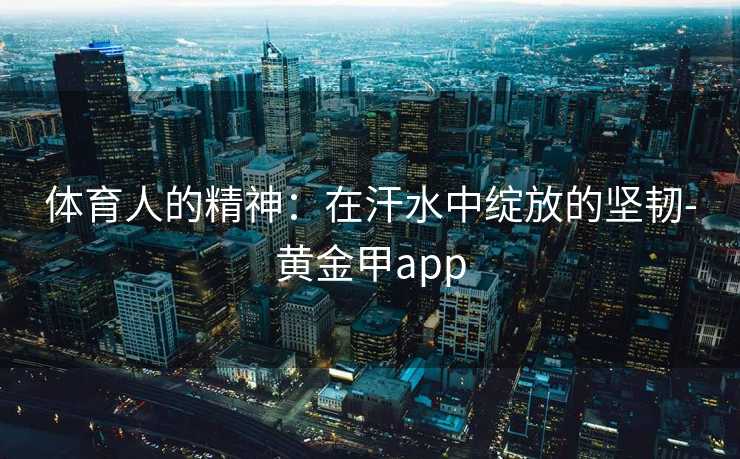 体育人的精神：在汗水中绽放的坚韧-黄金甲app