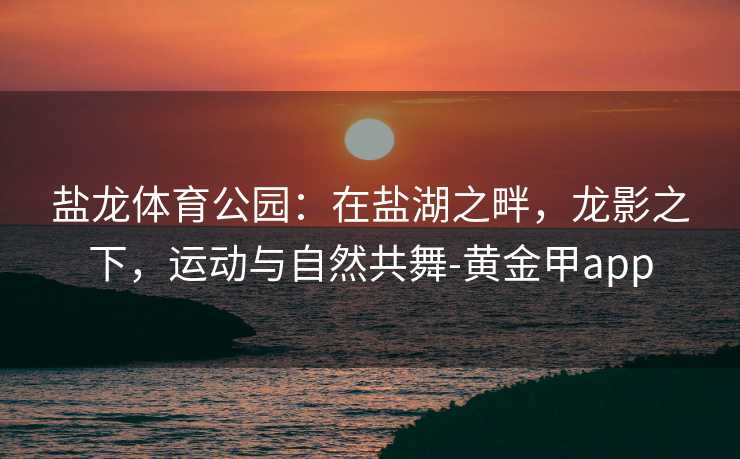 盐龙体育公园：在盐湖之畔，龙影之下，运动与自然共舞-黄金甲app
