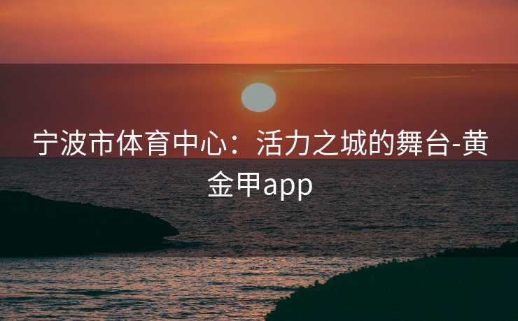 宁波市体育中心：活力之城的舞台-黄金甲app