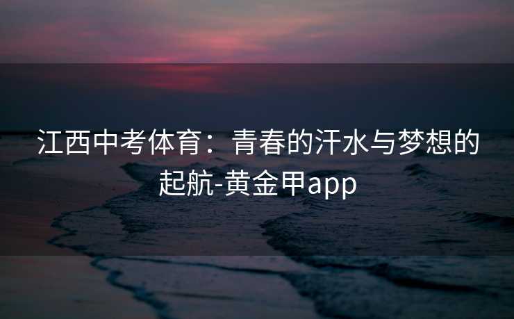 江西中考体育：青春的汗水与梦想的起航-黄金甲app