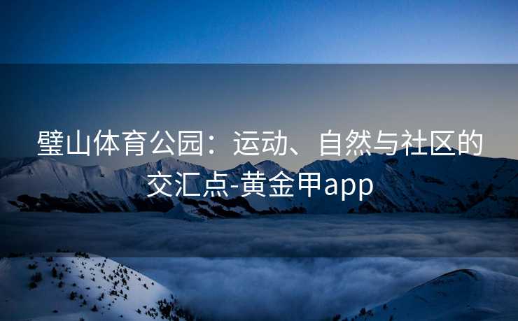 璧山体育公园：运动、自然与社区的交汇点-黄金甲app