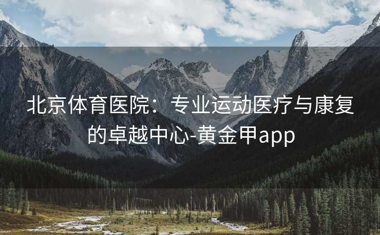 北京体育医院：专业运动医疗与康复的卓越中心-黄金甲app
