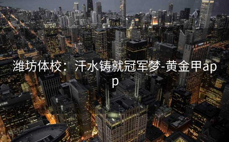 潍坊体校：汗水铸就冠军梦-黄金甲app