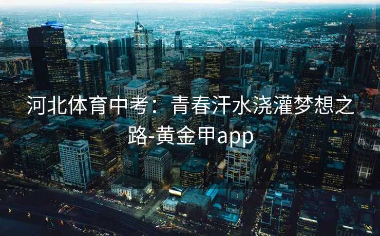 河北体育中考：青春汗水浇灌梦想之路-黄金甲app