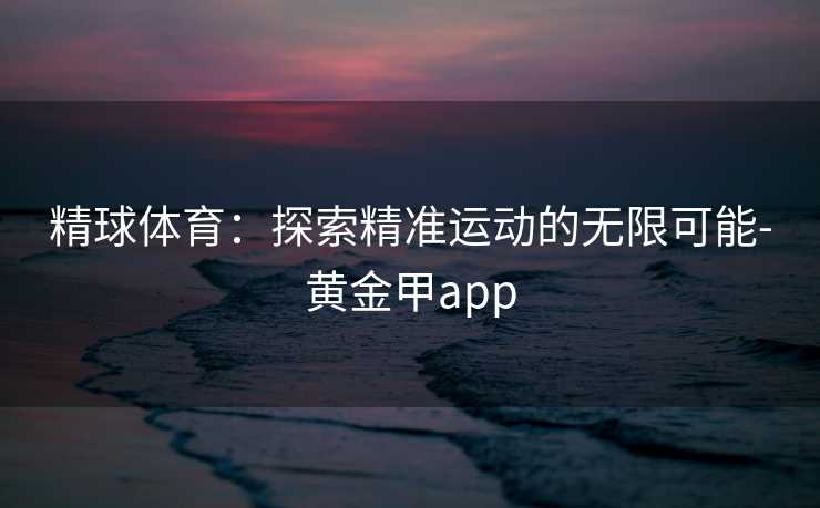 精球体育：探索精准运动的无限可能-黄金甲app