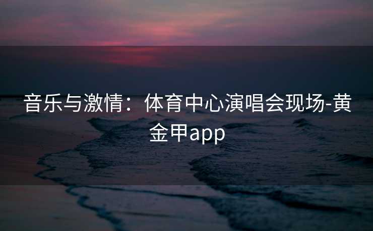音乐与激情：体育中心演唱会现场-黄金甲app