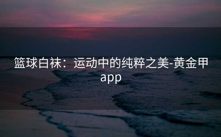 篮球白袜：运动中的纯粹之美-黄金甲app