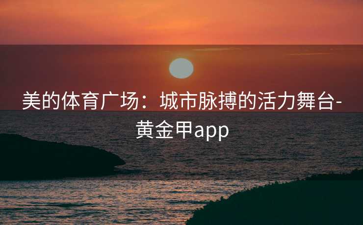 美的体育广场：城市脉搏的活力舞台-黄金甲app