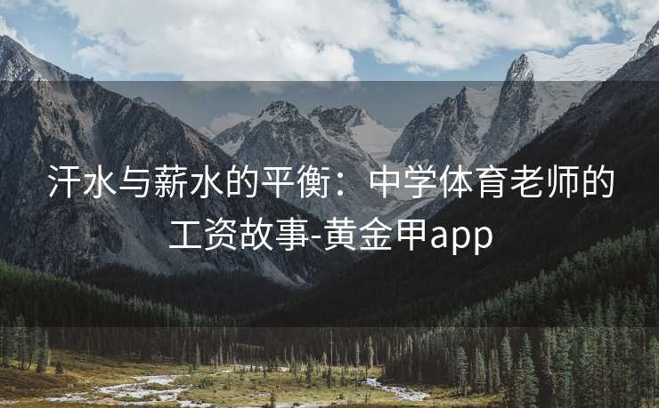 汗水与薪水的平衡：中学体育老师的工资故事-黄金甲app