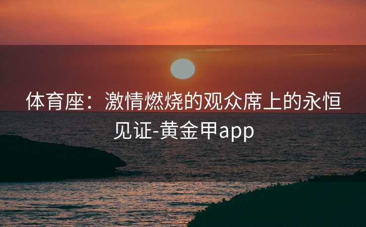 体育座:激情燃烧的观众席上的永恒见证-黄金甲app 体育座:激情燃烧的观众席上的永恒见证-黄金甲app