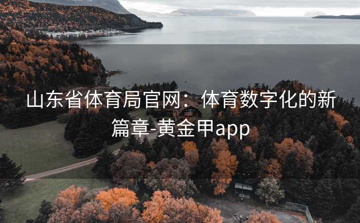 山东省体育局官网：体育数字化的新篇章-黄金甲app