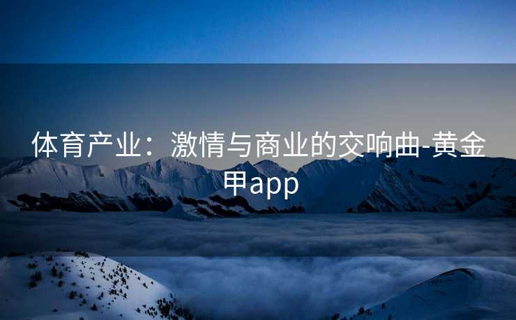 体育产业：激情与商业的交响曲-黄金甲app