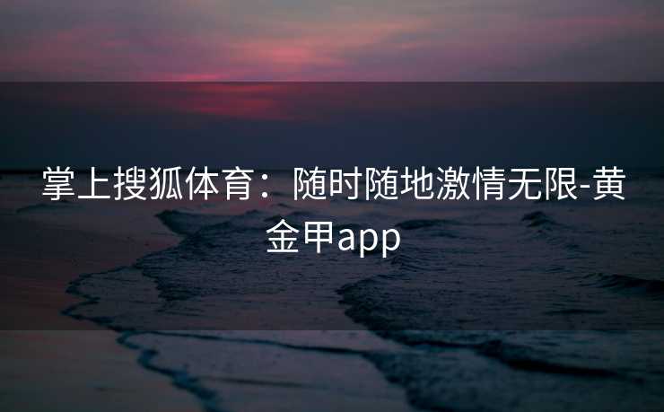 掌上搜狐体育：随时随地激情无限-黄金甲app
