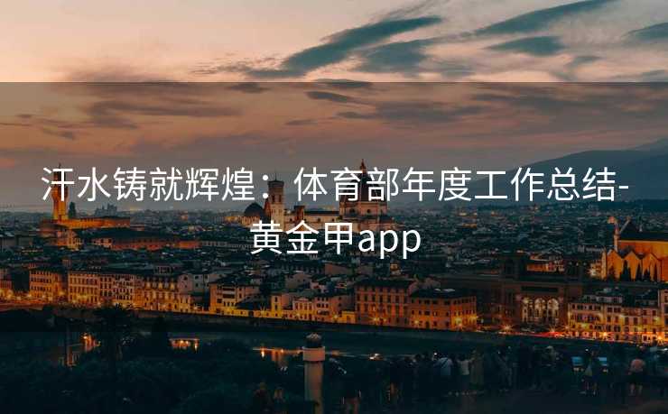 汗水铸就辉煌：体育部年度工作总结-黄金甲app