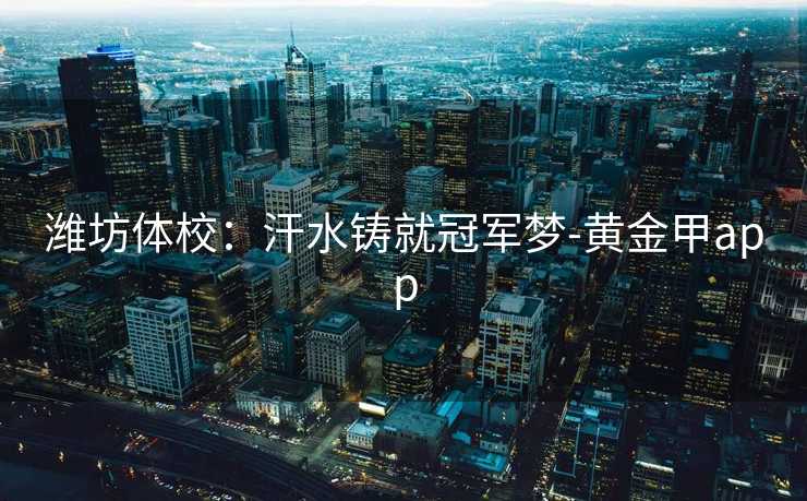 潍坊体校：汗水铸就冠军梦-黄金甲app