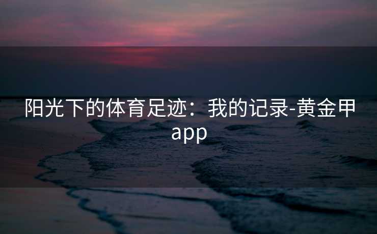 阳光下的体育足迹:我的记录-黄金甲app 阳光下的体育足迹:我的记录-黄金甲app