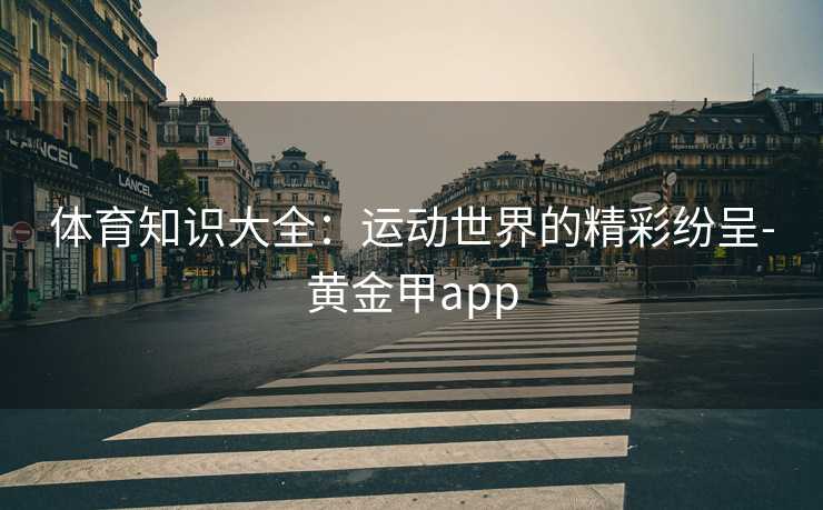 体育知识大全:运动世界的精彩纷呈-黄金甲app 体育知识大全:运动世界的精彩纷呈-黄金甲app