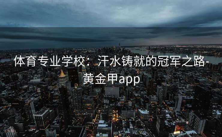 体育专业学校:汗水铸就的冠军之路-黄金甲app 体育专业学校:汗水铸就的冠军之路-黄金甲app
