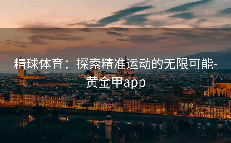 精球体育：探索精准运动的无限可能-黄金甲app