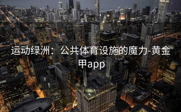 运动绿洲：公共体育设施的魔力-黄金甲app